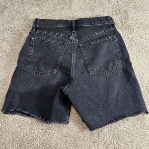 Everlane The Rigid Way High Denim Jean Short High Rise Button Fly 26 Black Wash